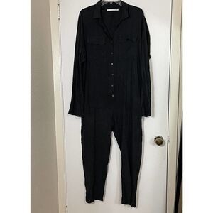 STILLWATER gray Cotton Long sleeve button front Jumpsuit romper size Medium